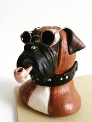 Cão boxer steampunk